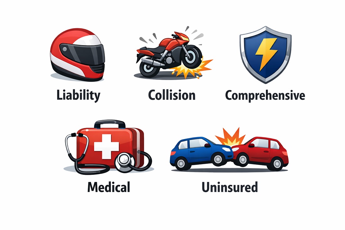 Different type of coverage from motorcycle insurance